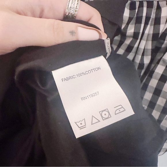 L'ecole Des Femmes Bardot Classic Black White Gingham Skirt Tulle Layered Midi - Picture 5 of 8